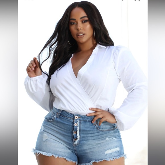 NWT PLUS SIZE WHITE BODYSUIT SIZE 3X - Picture 3 of 5